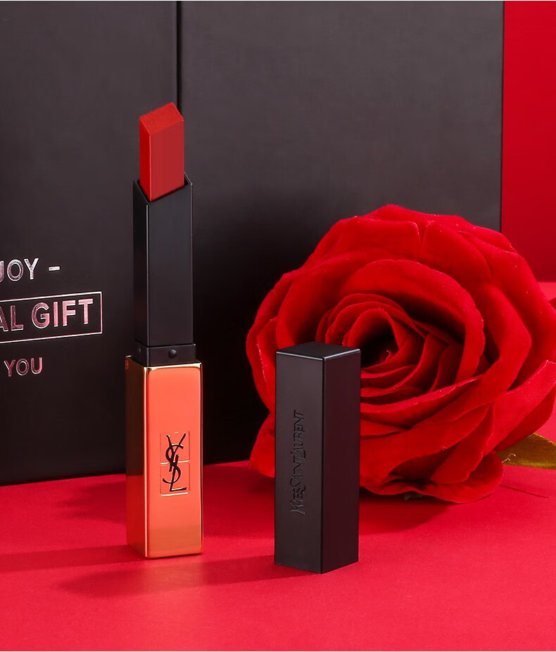 圣罗兰小金条细管纯口红21231966复古正红色人手一支红棕色1966一支