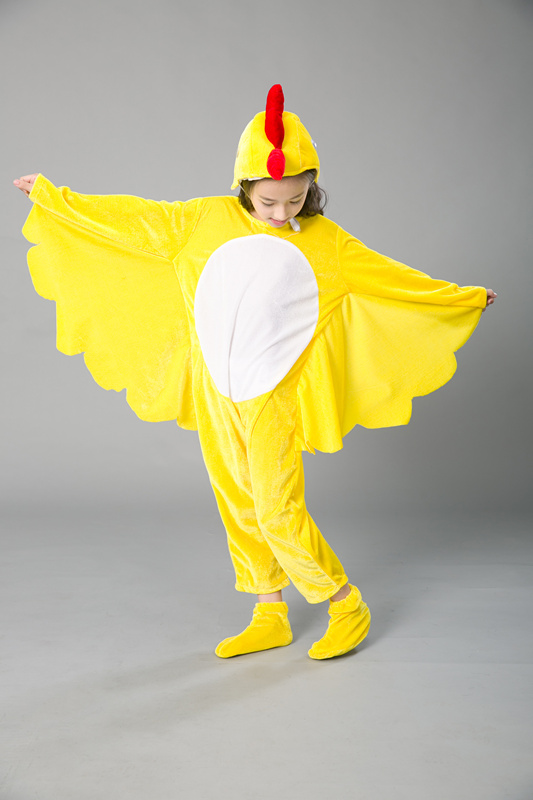 六一小鸟演出服带翅膀小鸡儿童动物服装大公鸡卡通连体衣舞蹈裙民族