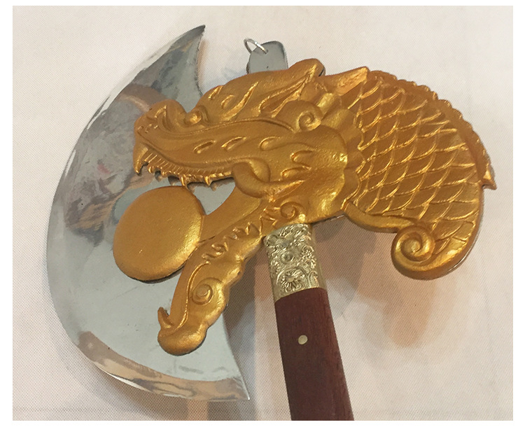 【轻奢高端】武术双斧龙头双斧程咬金八卦宣花斧李逵短斧斧头长斧子铝