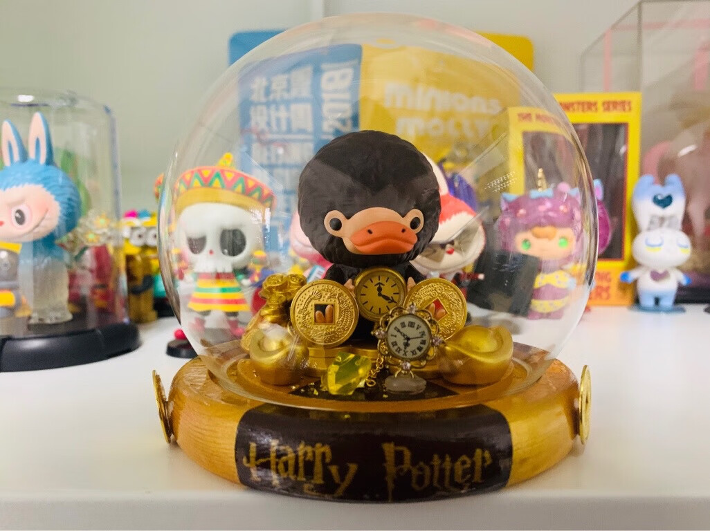 京选优品泡泡玛特哈利波特盲盒隐藏款哈利波特隐藏款嗅嗅防尘罩玻璃