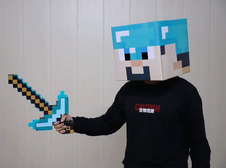 我的世界钻石剑雨伞 钻石剑泡沫剑镐枪玩具附魔弓箭火炬斧头游戏周边