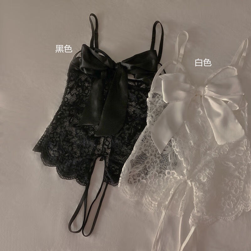 极度诱惑连体衣女开档免脱性感火辣透明床上黑色吊带均码