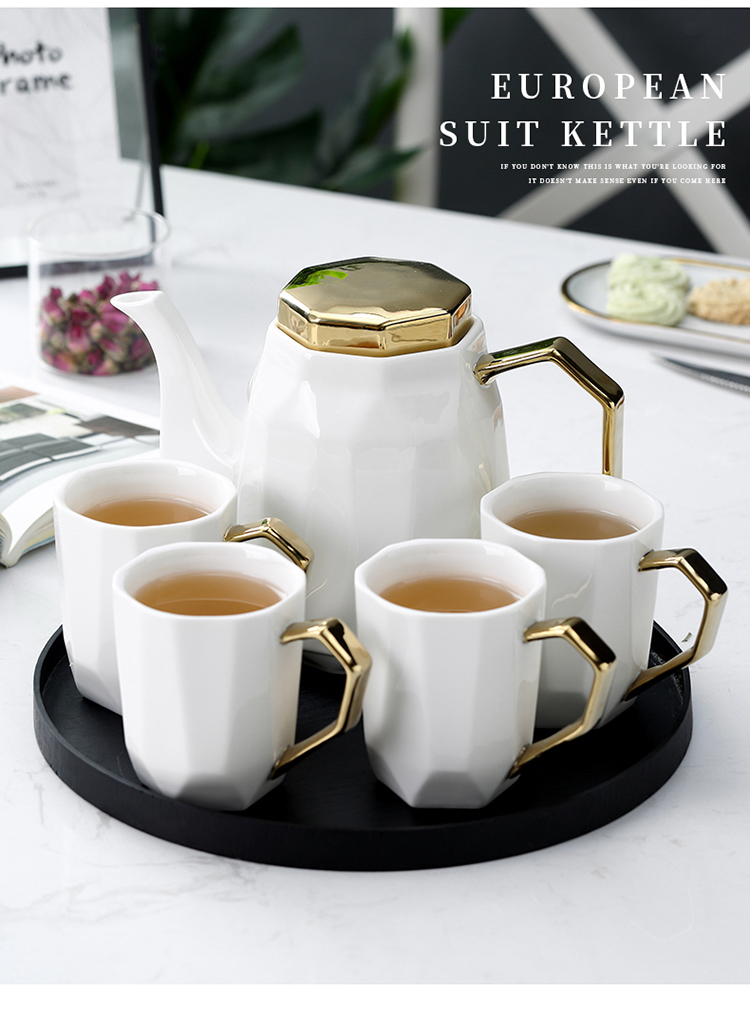 瑞盈绘北欧茶杯套装家用定做客厅喝水杯子家用套装杯具套杯陶瓷水具