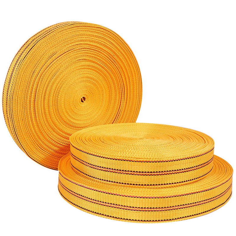 拖车尼龙编织户外多功能强力加厚耐磨绳子 【黄色扁带绳5cm宽】10米