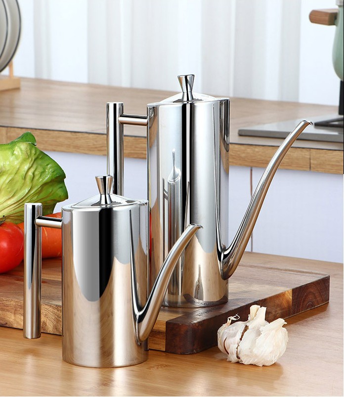 菁蔻华 304不锈钢油壶防漏油瓶大容量油罐厨房用品酱油瓶家用调料瓶