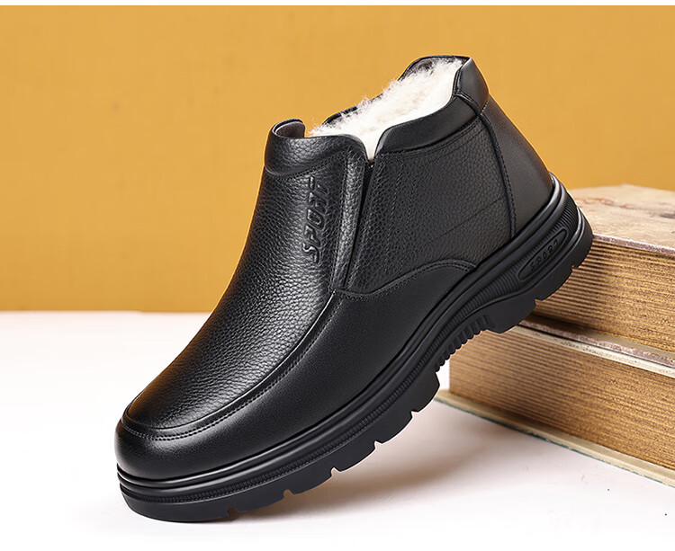 EGCHI Business Casual Shoes for Men, Leather Slip-On Shoes, Top-Grain Cowhide, Middle-Aged Footwear, 36274 All-Season Style, Size 40 48