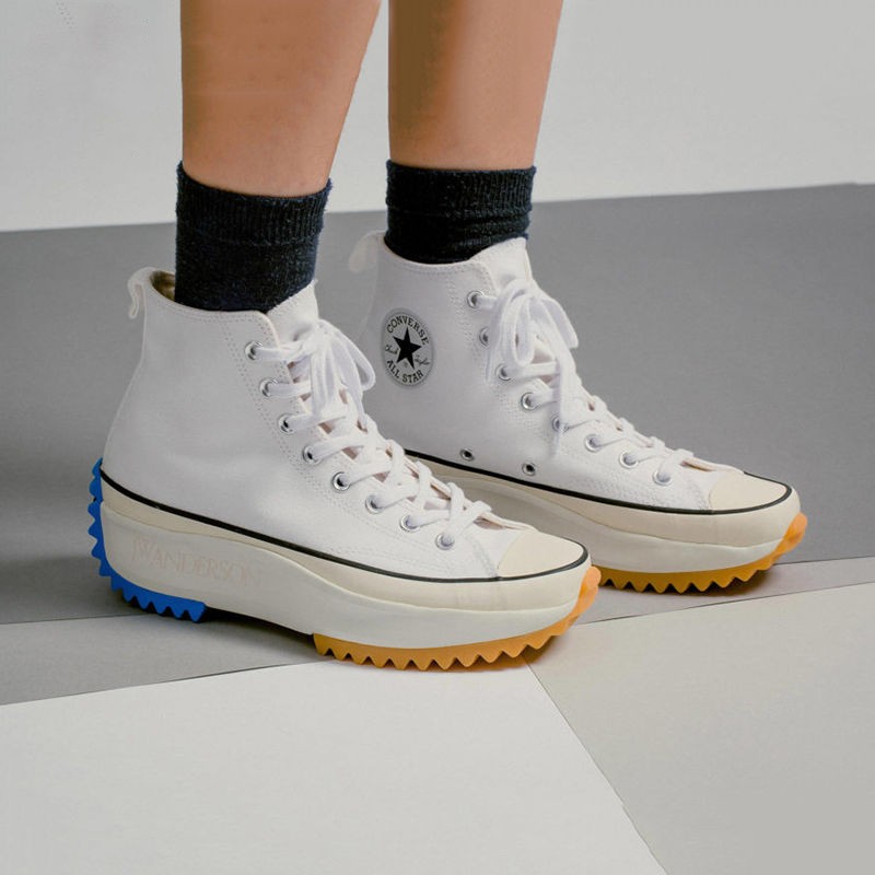 converse匡威jwanderson匡威jwa联名复古增高高帮三星标帆布鞋休闲鞋