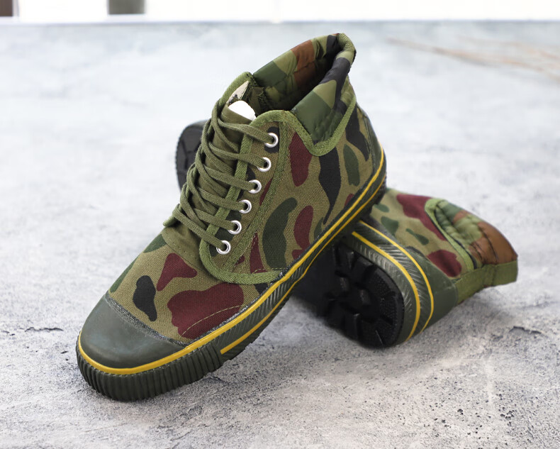 3517解放鞋男工地胶鞋黄球鞋高帮帆布鞋工作鞋劳保鞋 军绿色 38 /240