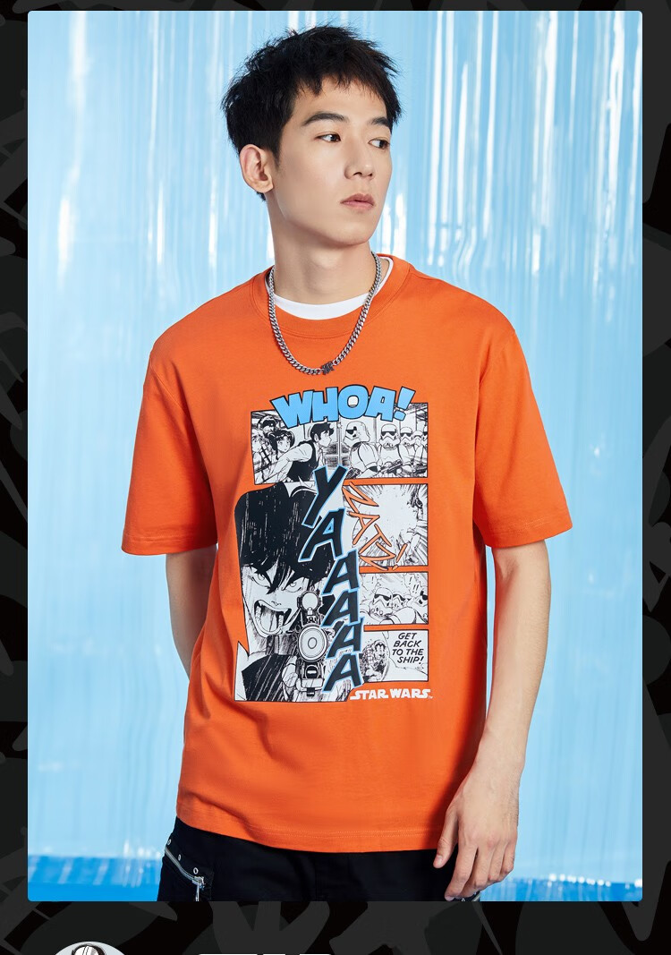 李宁x星战联名系列短袖男子2022新品t恤文化衫ahss573正蓝色6m