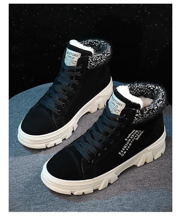 年底好货高帮板鞋女冬季加绒加厚保暖老爹鞋棉靴子学生休闲厚底运动鞋