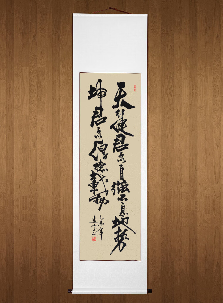 名家手写书法天行健地势坤草书客厅字画书画作品已装裱真迹竖条幅 竖
