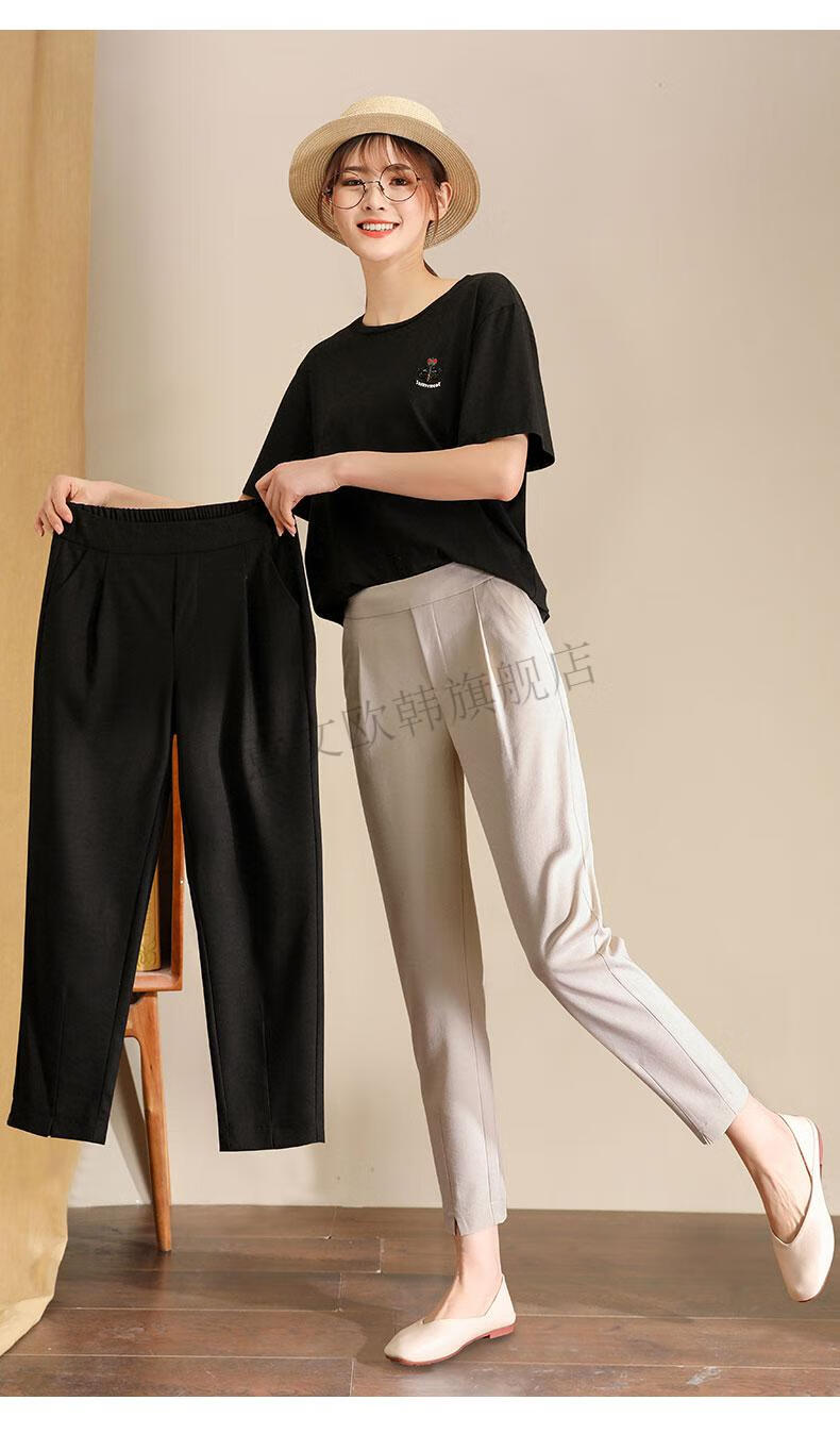 意文欧韩今年流行亿万少年小尼力裤子女夏薄款夏季女裤小个子八分裤