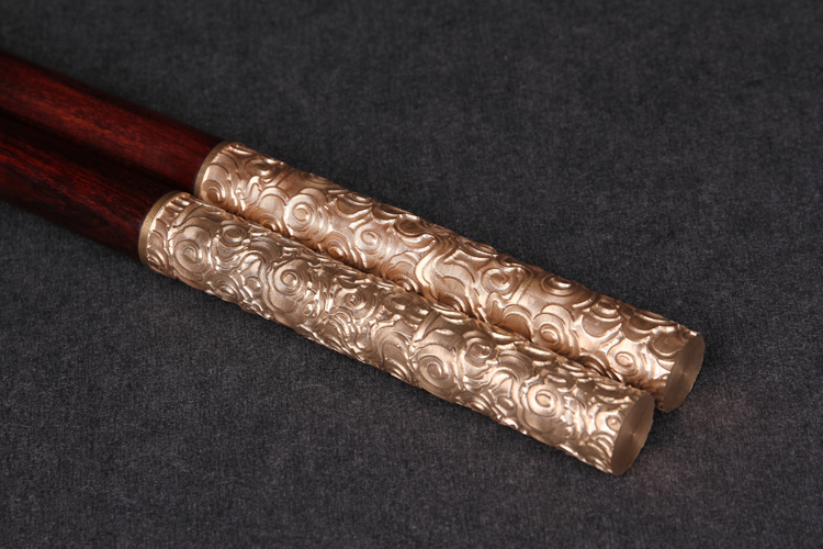 印度小叶紫檀如意金箍棒摆件定海神针红木质盘龙柱祥云金箍棒6621cm