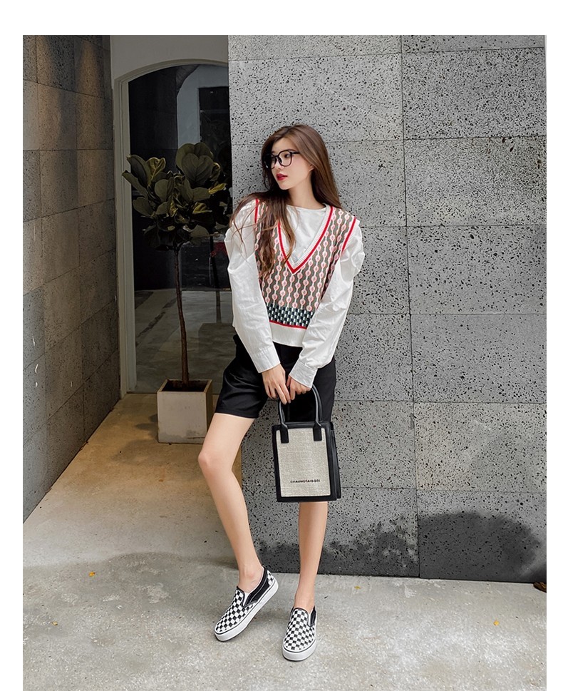 回力棋盘格帆布鞋春夏季黑白格鞋男女一脚蹬懒人鞋女单鞋休闲布鞋潮