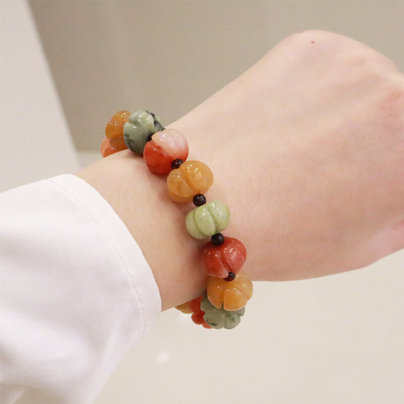 金丝玉南瓜珠手串男女款手链小版金丝玉南瓜手链