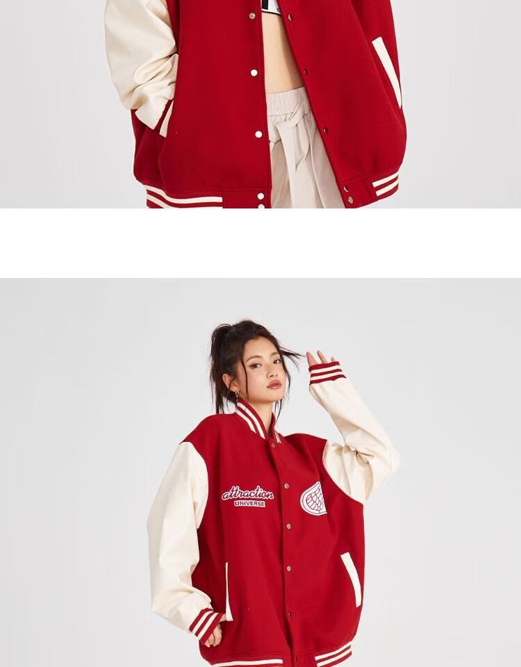 国潮killwinner 诺亚方舟翅膀刺绣棒球服 情侣款秋季新款宽松夹克kw