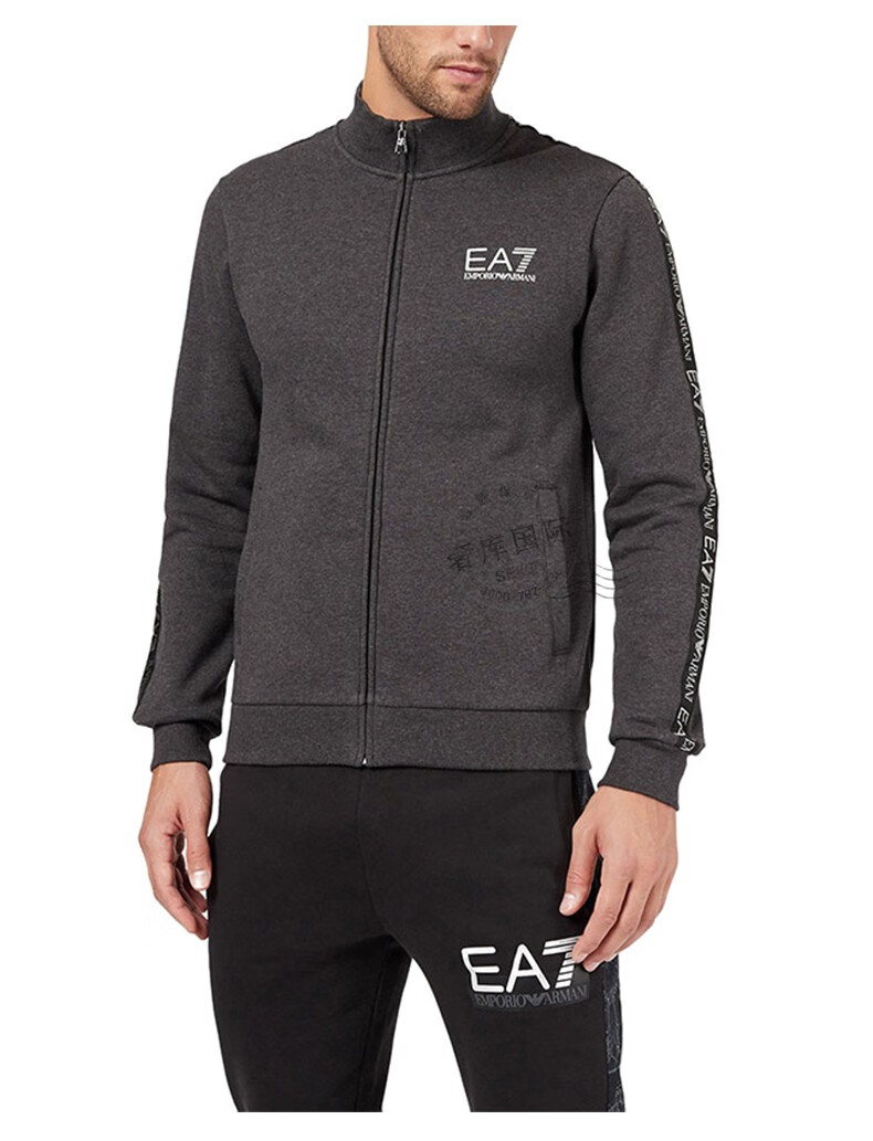 armani阿玛尼外套男ea7系列侧边字母印花运动夹克6gpm31 深灰色6gpm31