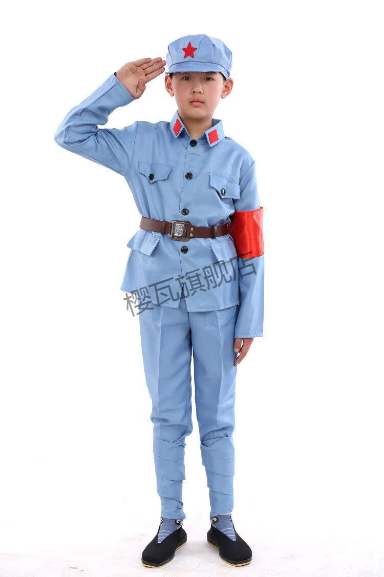 樱瓦儿童小红军演出服成人八路军衣服服装抗战解放帽装表演服八路军男