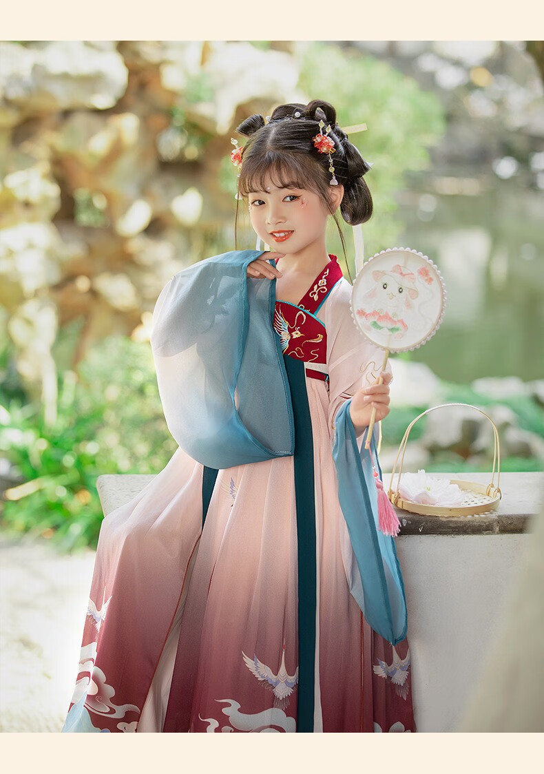 storybrooke青鸾2022新款童汉服女童古装超仙夏装连衣裙汉服女童襦裙