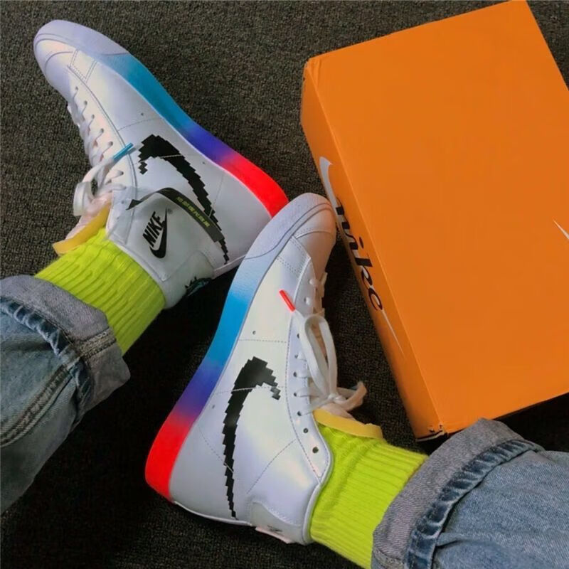 【品牌特价】aj2022新款开拓者电玩像素男鞋blazer mid77高帮潮流女鞋