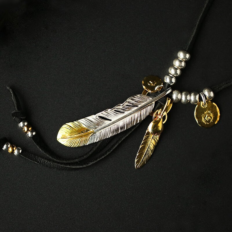 凡丘珠宝精品高桥先金羽毛套链项坠项链男925银女项链同款18k金925银