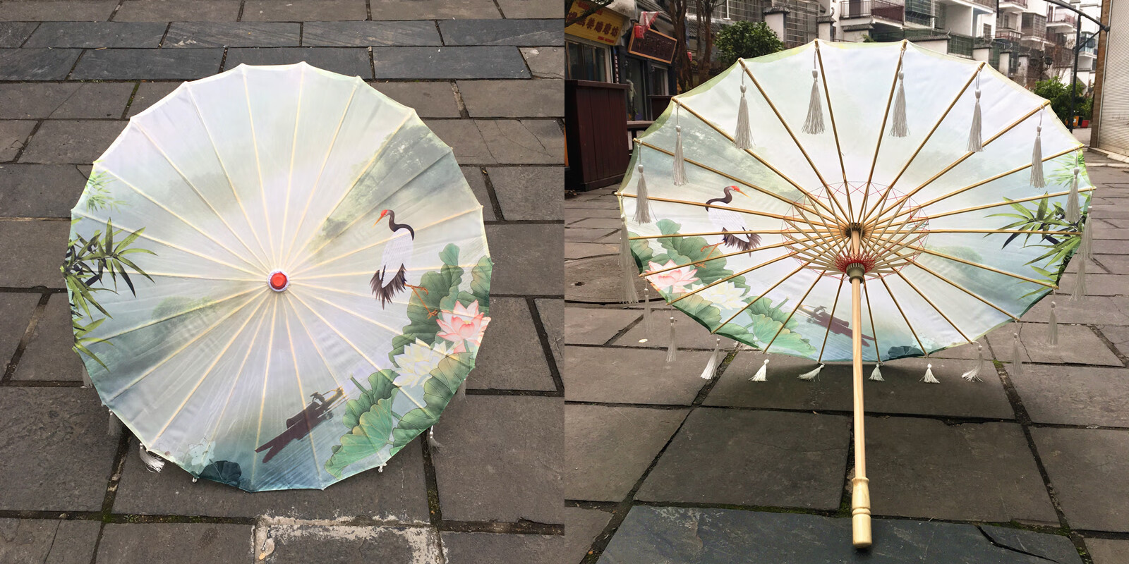 2020新款古代演出伞古装伞汉服花伞古风流苏伞拍照舞蹈伞仙女伞飘带