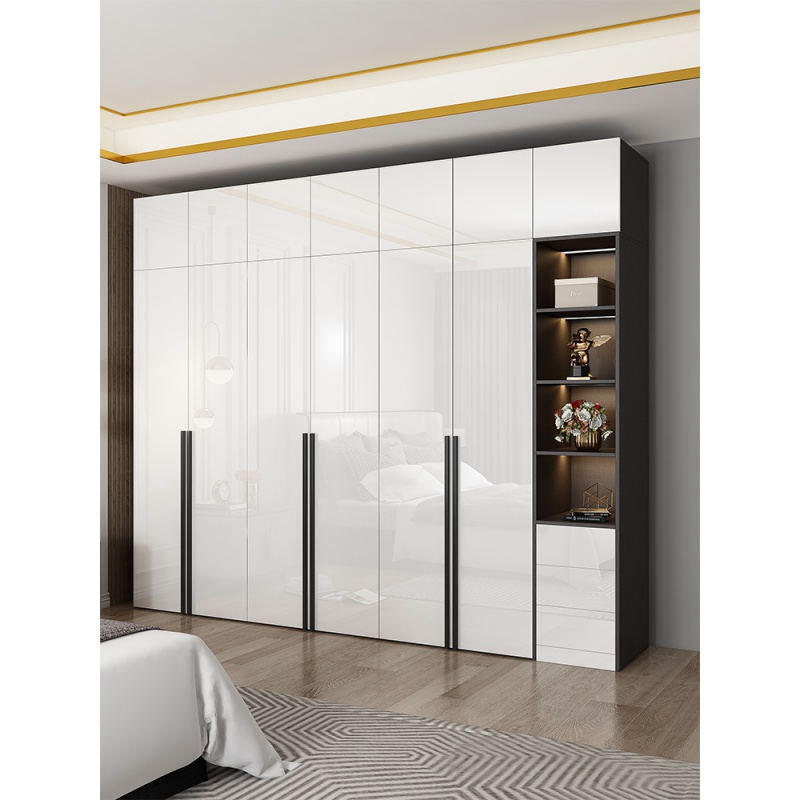 门衣柜家用大衣橱衣柜简易组装木头06米衣柜2门高光设计2门需自行组装