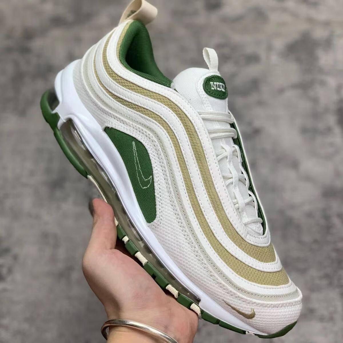 air max97子彈頭 燈芯絨 軟木塞 低幫男女全掌氣墊休閒運動跑步鞋