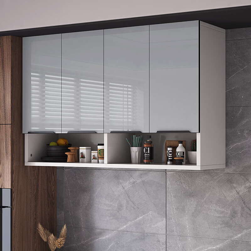 定制厨房吊柜壁柜墙挂墙式置物柜卫生间浴室储物柜子轻拉手展示组装