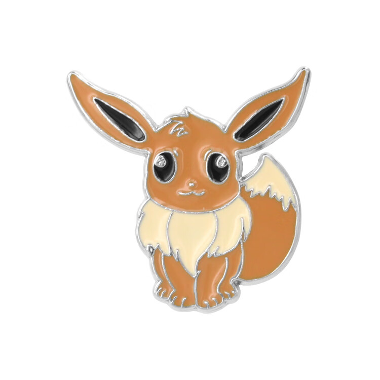严选品质卡通动漫宠物小精灵宝可梦同人伊布周边金属徽章胸针情侣包包