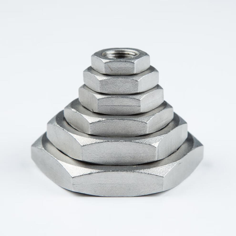 304不锈钢根母螺母螺帽英制并帽锁母龙头并帽六角螺帽4分6分1寸斗昂根