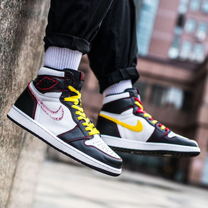 潮nikeairjordanaj1highog耐克男女鞋板鞋红蓝反转警灯运动休闲篮球鞋