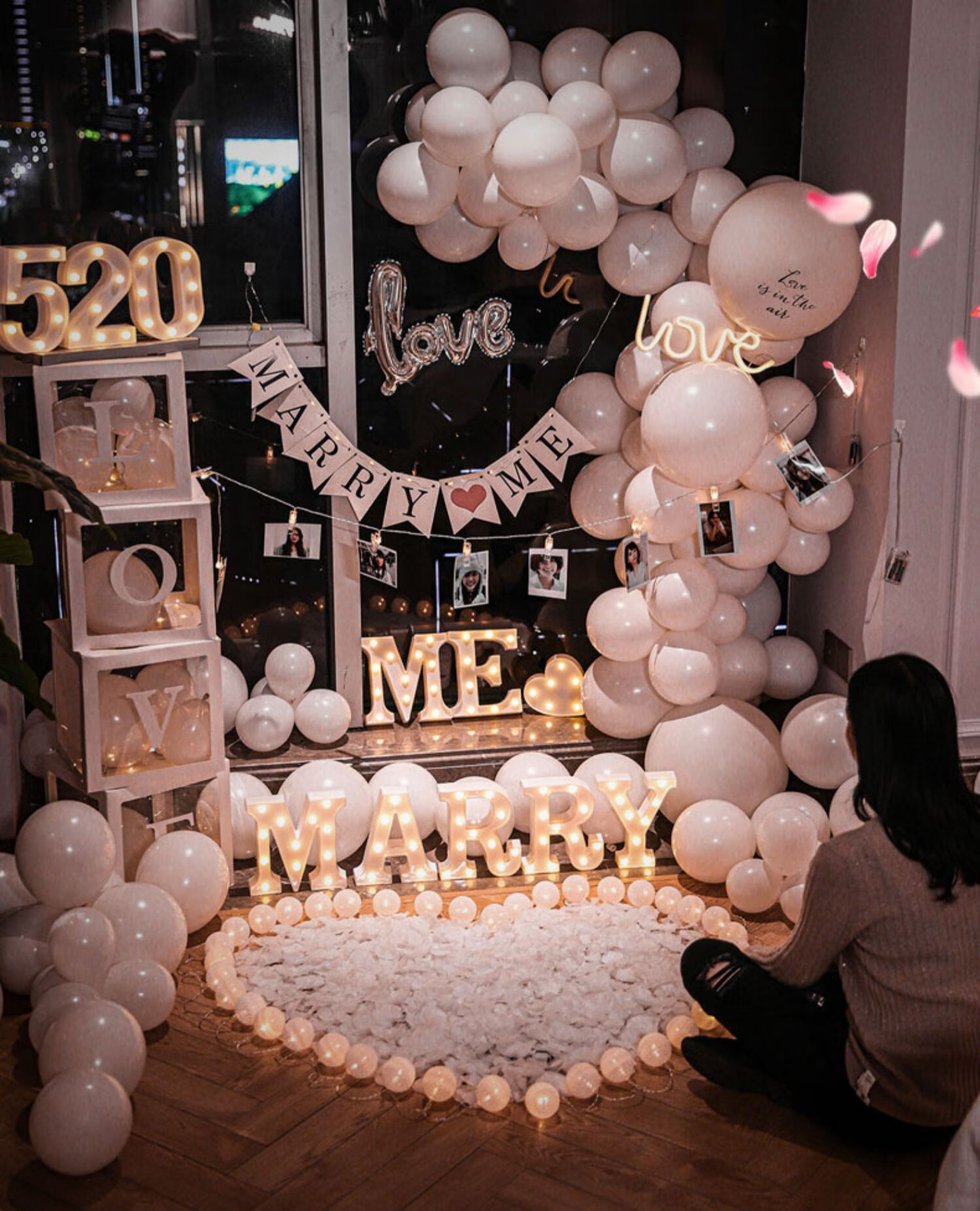 文东惠利求婚布置室内套餐浪漫惊喜网红表白场景创意用品房间装饰道具