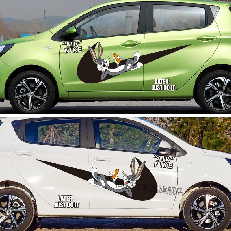 适用长安奔奔车贴纸卡通可爱装饰贴车身两侧拉花大面积改装nk史迪奇一