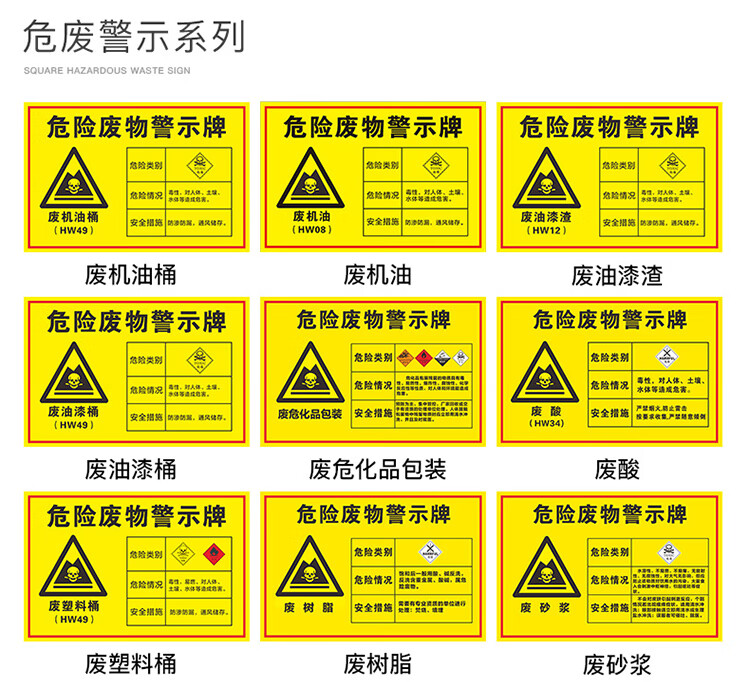 危險廢物危廢間標識牌儲存品標誌貼紙固廢掛牌三角危廢貼紙貯存標危險