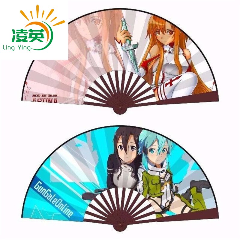 动漫周边龙王的雏鹤爱空银子绢布扇子书法古二次元折扇日用扇动漫扇子