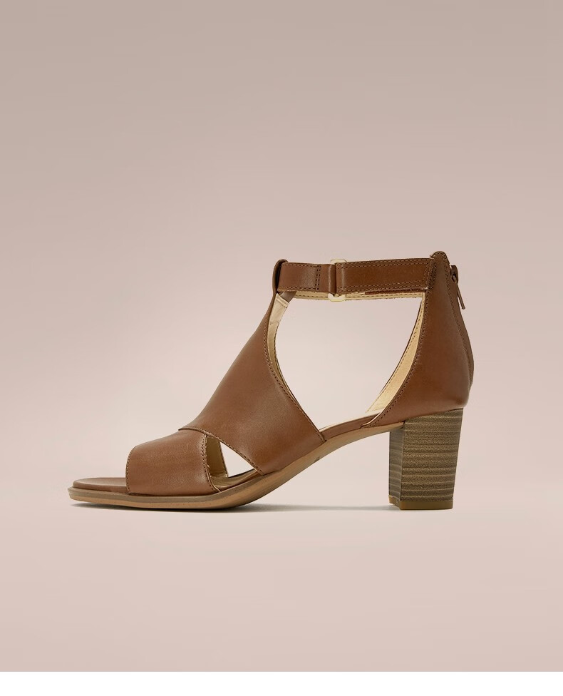 clarks其乐女鞋2020春夏经典款kaylin60 glad英伦复古粗跟凉鞋高跟