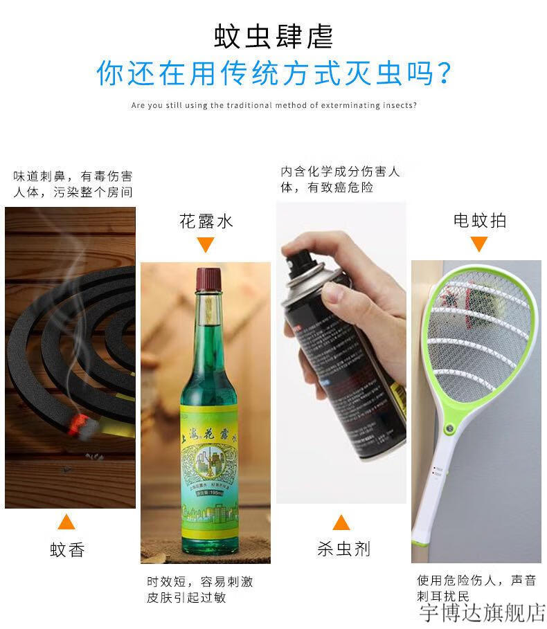 驱蟑螂器超声波灭蚊器驱蚊驱蜘蛛驱赶蟑螂防蝙蝠驱赶蚊子药家用神器