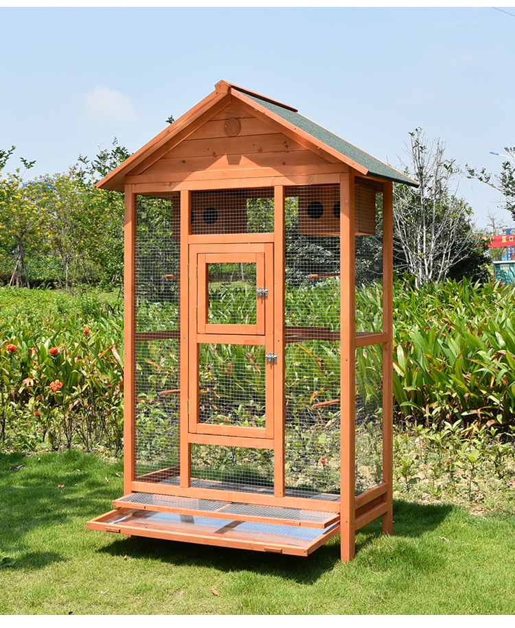 全诺酷户外实木鸟笼子观赏鸟窝雀鹦鹉珍珠鸟文鸟防雨腐阳台花园别墅 m