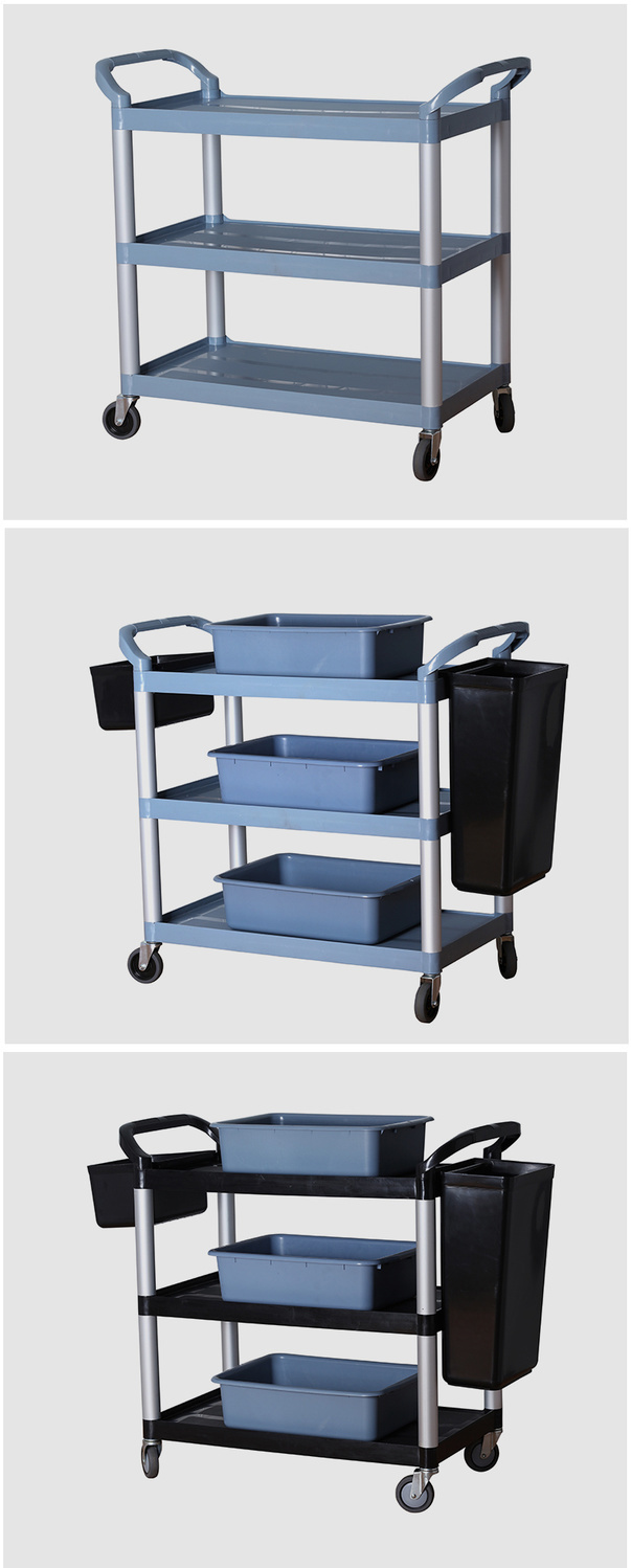 塑料餐车酒店送餐车三层小推车上菜车收餐车收碗车商用餐厅移动豪华