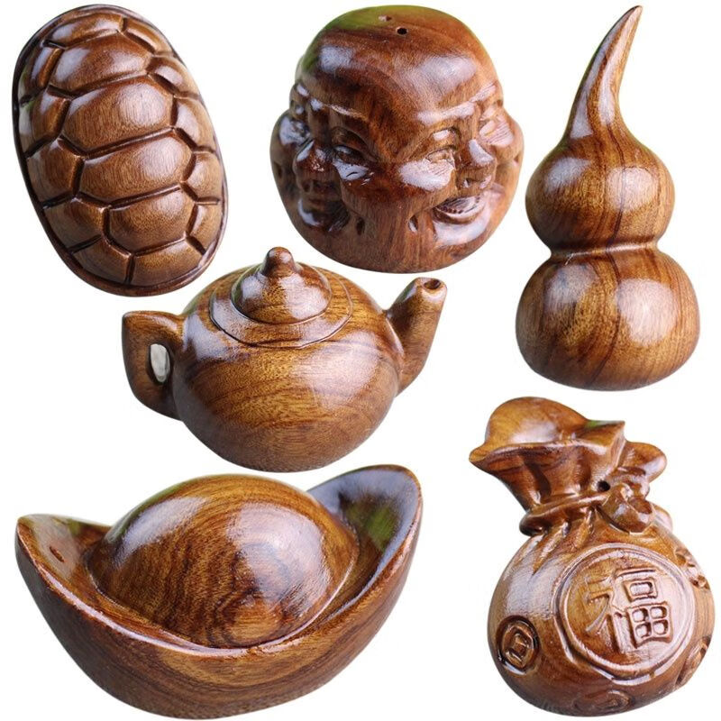 老挝花梨木手把件实木旅游工艺品酸枝木把玩件貔貅葫芦象生肖蛇款