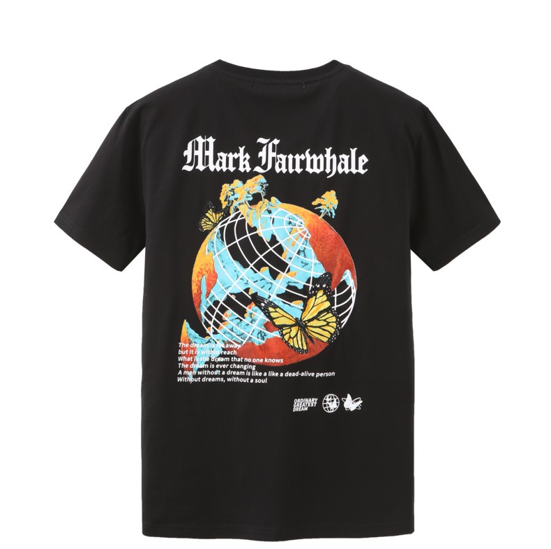 蝴蝶刺绣马克华菲t恤男短袖夏季潮流印花街头潮牌男装休闲男士衣服