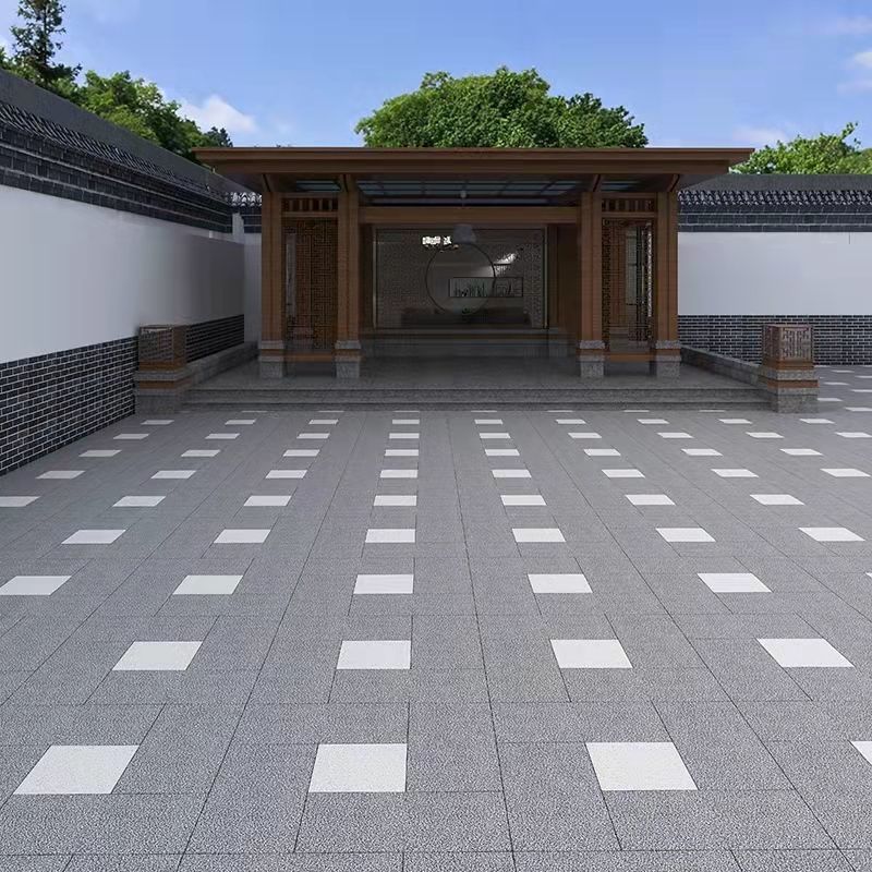 加厚18cm地铺石地砖花岗岩防冻防滑砖户外别墅庭院车库地砖芝麻白