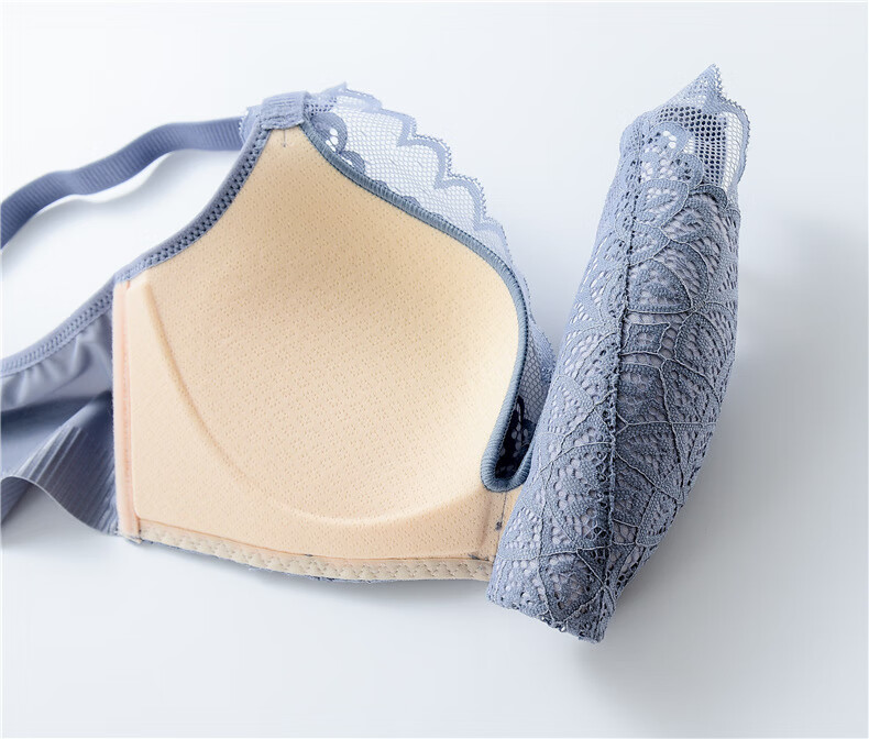 5cm小胸聚拢性感无钢圈文胸蕾丝舒适侧翼无痕内衣女士 黑色 32/70ab