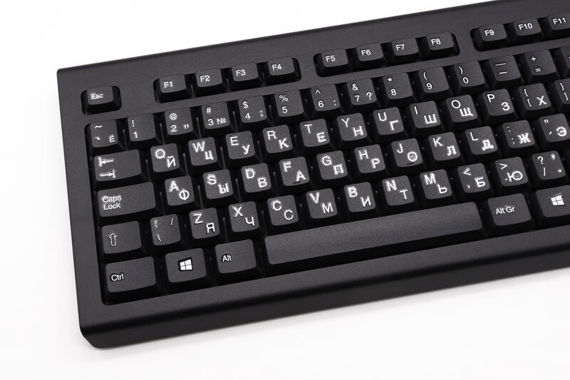 杰奇洛 适用于惠普联想俄文俄语键盘 俄国俄罗斯有线usb键盘静音台式