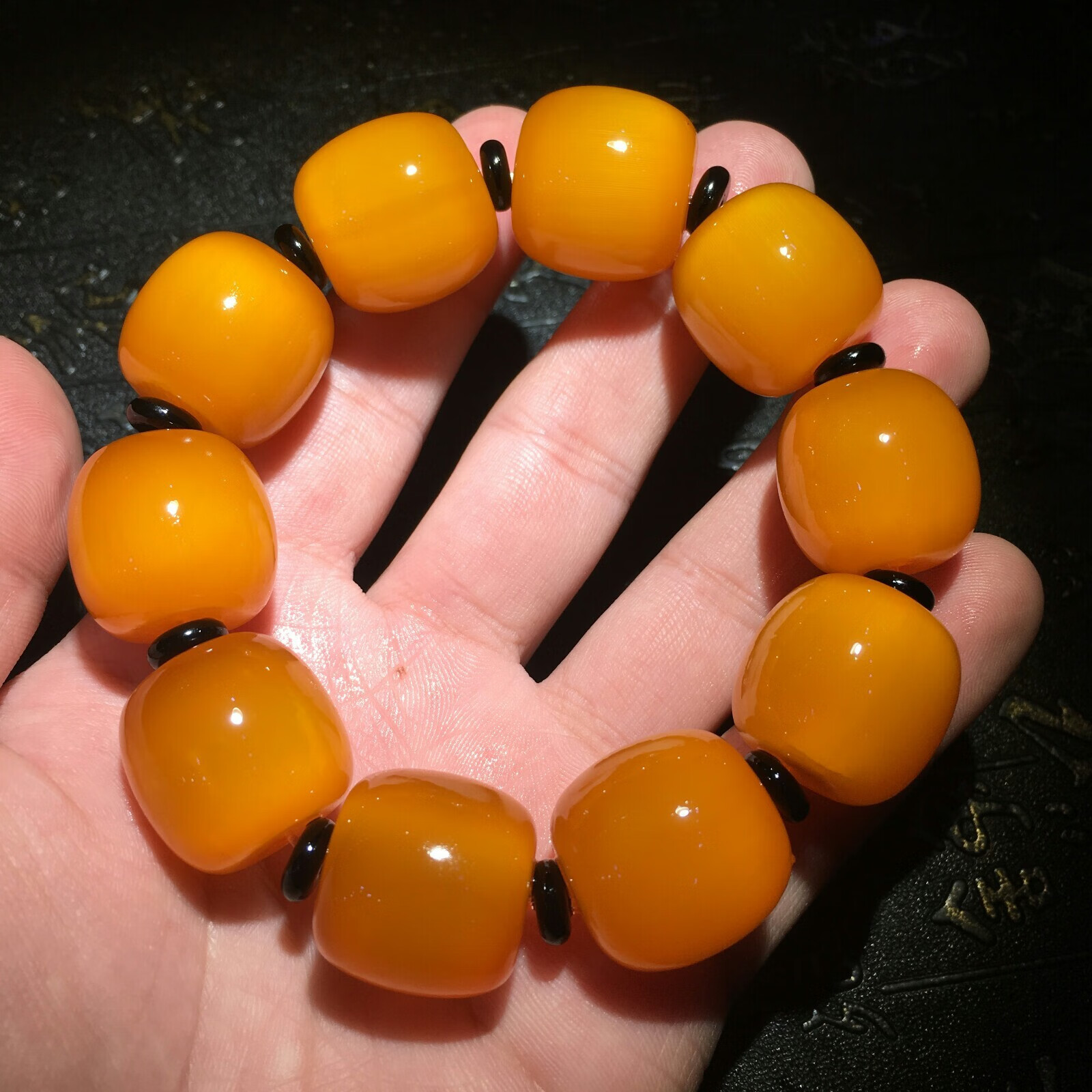 豪珠正宗天然甲手链山龟甲壳桶珠手串男士招财转运文玩饰品珠子尺寸