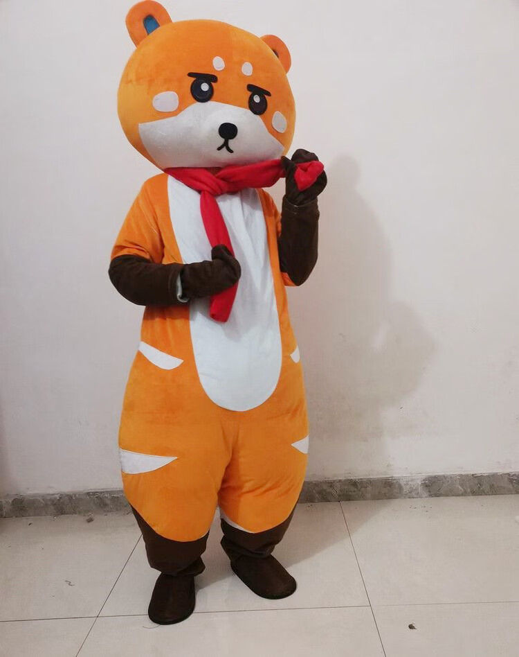 网红牵然熊人偶服装行走卡通头套跳舞小熊套装可爱开心熊玩偶衣服 牵