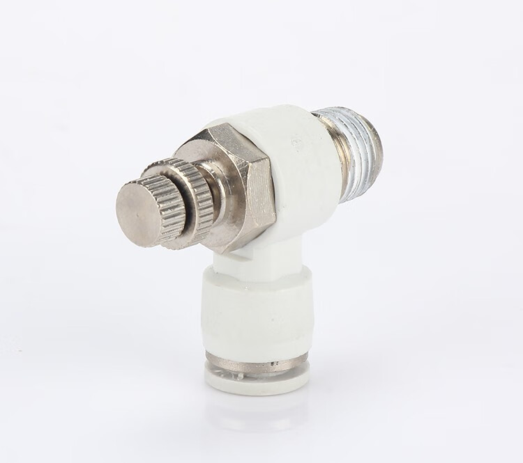 浦尔佳(pueka)气动接头 白色l型节流阀调速阀气缸流量调节 sl快速插