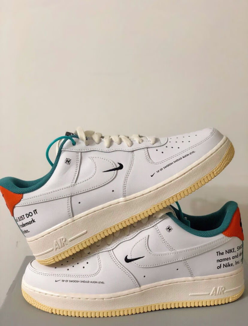 1空军一号af1low白绿橙双钩白黑金低帮休闲运动板鞋白绿橙标准码数36