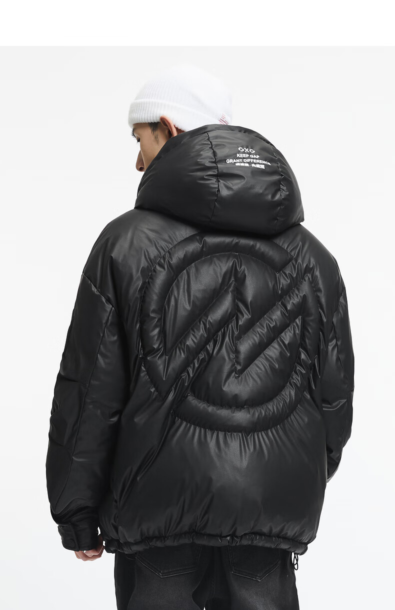 gxg男装秀场同款21年冬季商场同款重塑系列黑色羽绒服黑色175l